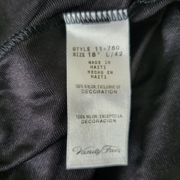 Vanity Fair Half Slip Size 18 L/42 Black Lace Trim Nylon Sexy Lingerie Back Slit - Picture 5 of 5